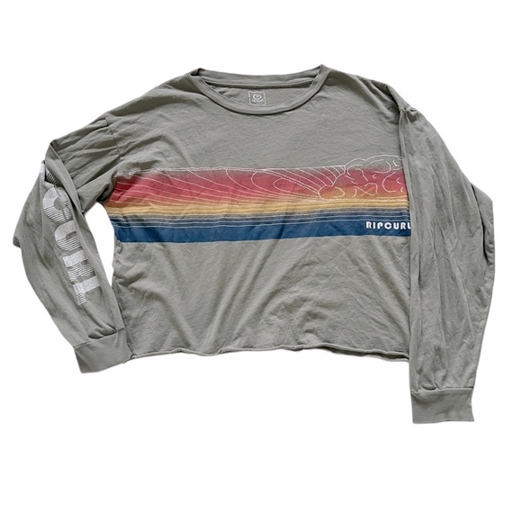 Rip Curl Scenic Waves Oversized Crop Long Sleeve Tee L - Picture 11 of 13